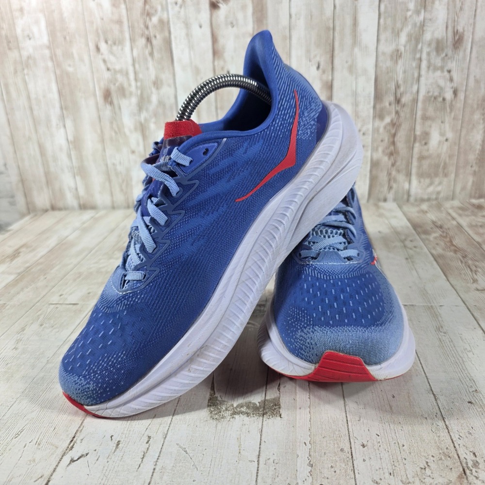 Hoka One One Mach 6 Blue Red Running Shoes 1147810 MLL Womens 10.5B - Picture 7 of 8